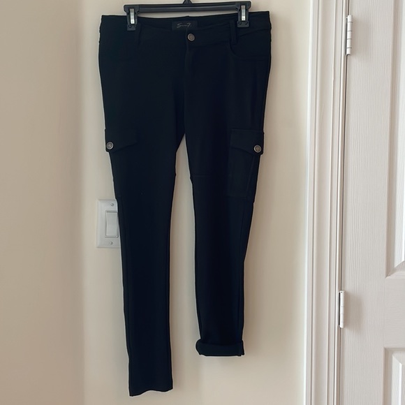 Seven7 Pants - Seven7 Knit Cargo Pants Sz 4 EUC Super Cute Soft Utility Pockets Stretchy